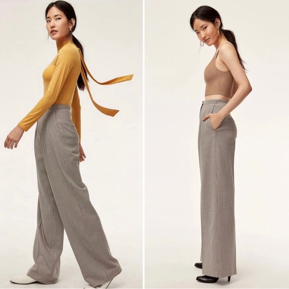 Aritzia Babaton Rosemarie Wide Leg new Houndstooth Business Formal  Casual Pant - Picture 10 of 17